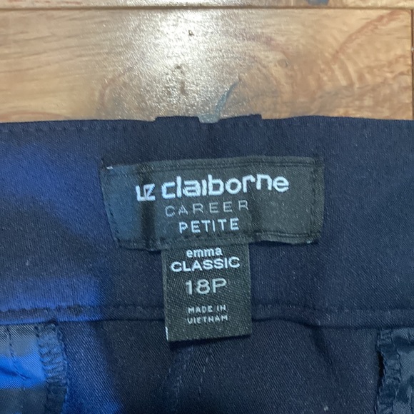 Liz Claiborne Career Emma Classic ankle navy pants - Picture 2 of 6
